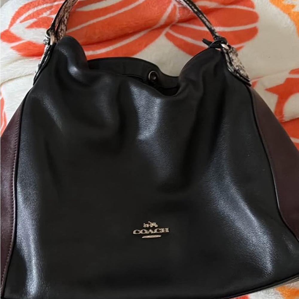 Coach Black and Brown Hobo Bag